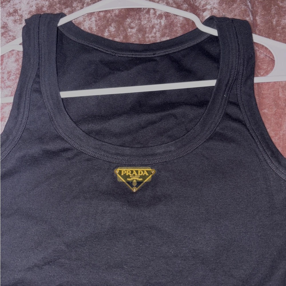 Prada Black Jersey Cropped Top